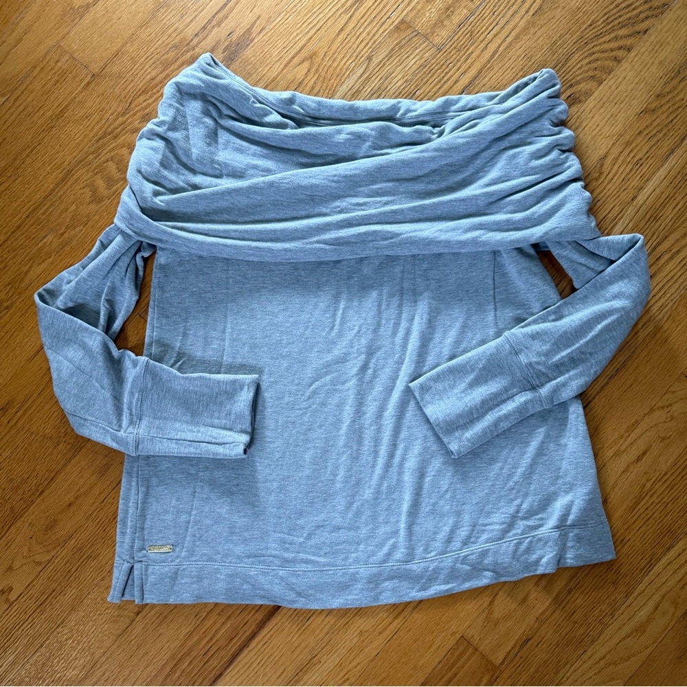 Lilly Pulitzer Heather Grey Cowl Neck Off the Shoulder Top